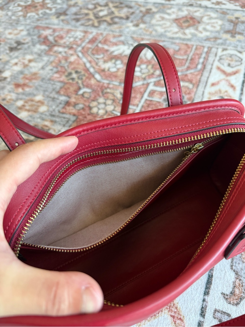 Coach Swing Zip Bag - Ruby/Red - Picture 5 of 7
